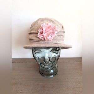 Parkhurst SunGuard Sun Protection‎ Cotton Cloche Hat  Canada Flower Blush Beige